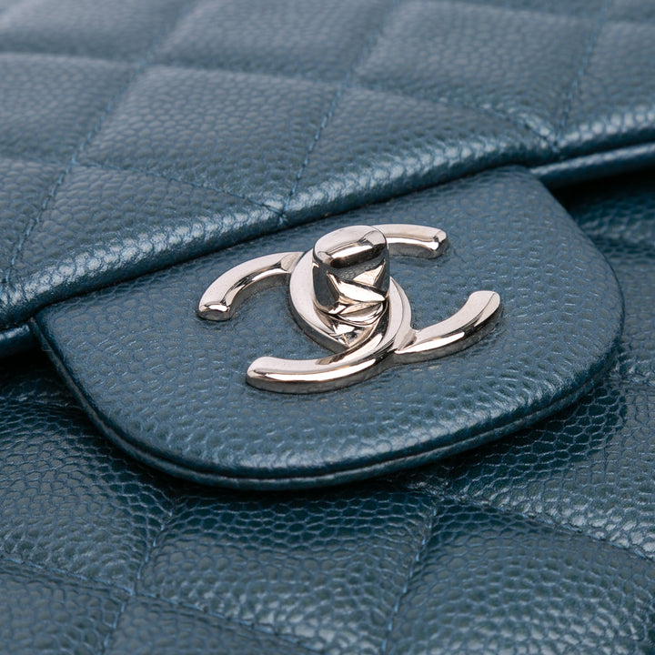 Chanel Jumbo Classic Iridescent Caviar Double rabat
