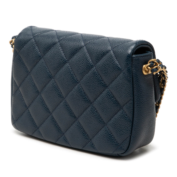 Chanel Mini Matelassé Caviar Chain Soul à rabat