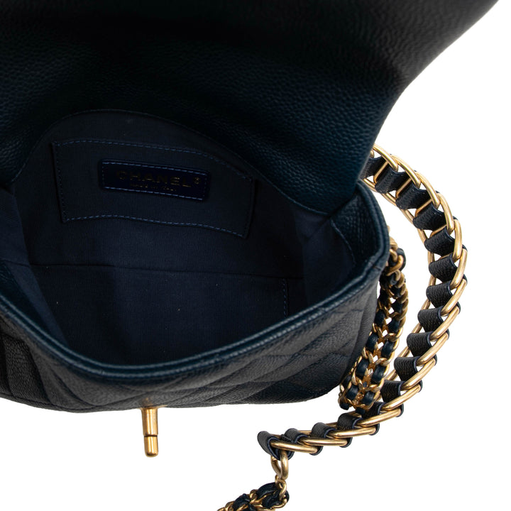 Chanel Mini Matelassé Caviar Chain Soul à rabat