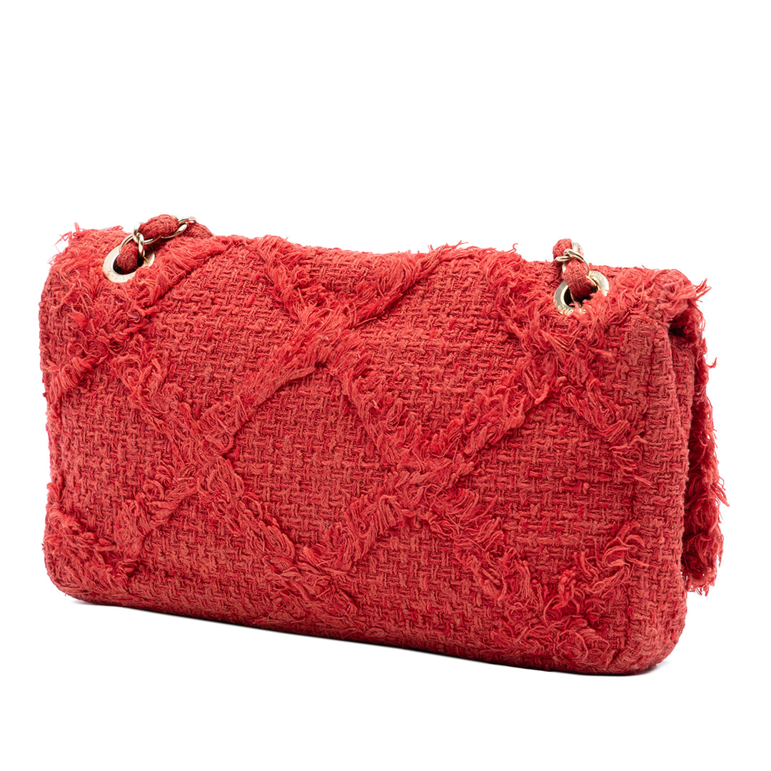 Chanel Medium Tweed Diamond Stitch Nature à rabat