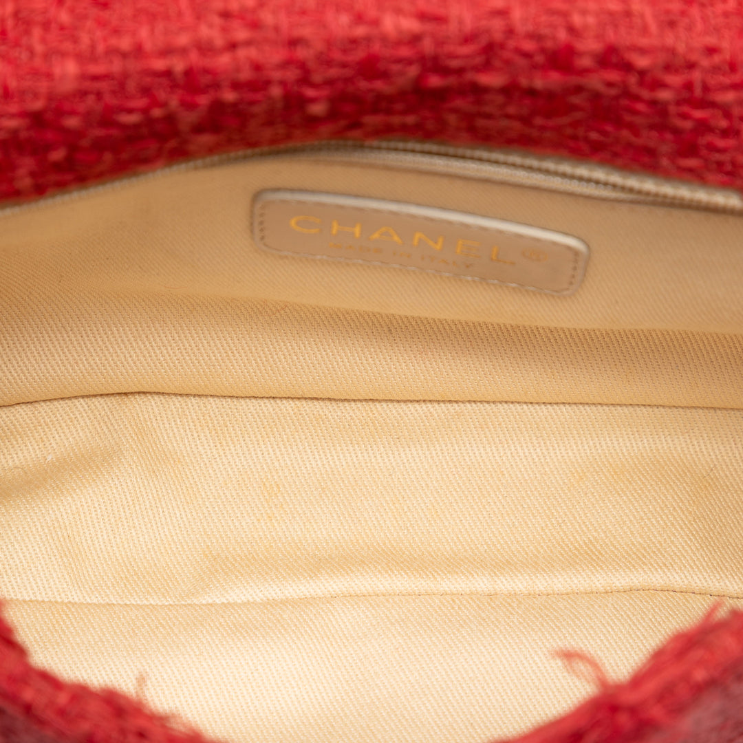 Chanel Medium Tweed Diamond Stitch Nature à rabat