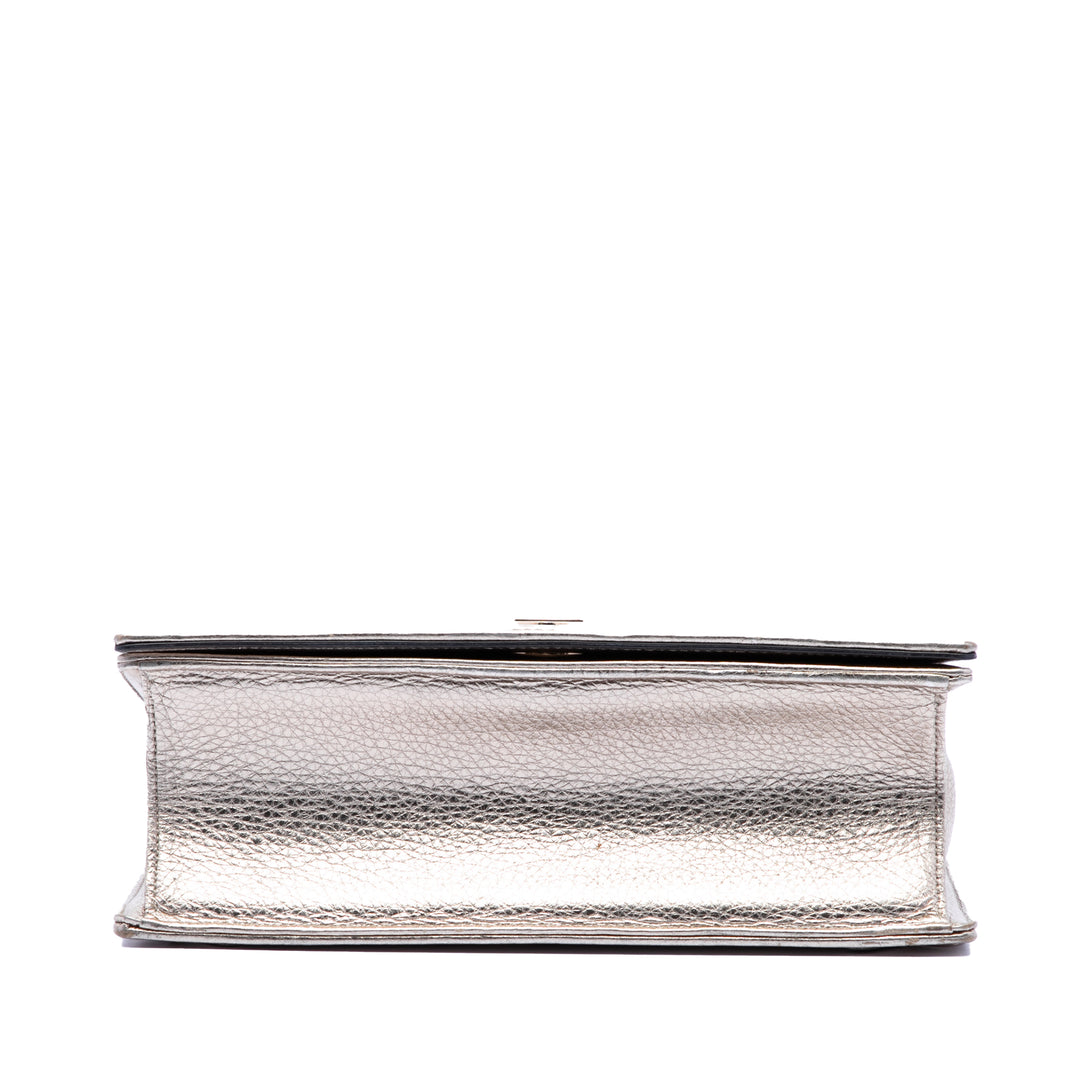 Dior Medium Metallic Cuir de veau Diorama à rabat