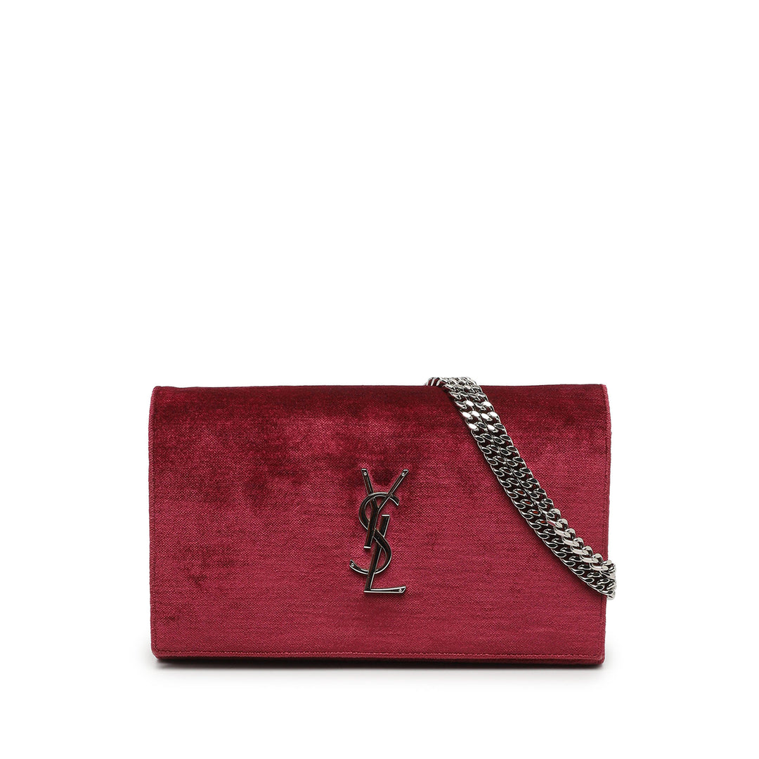 Saint Laurent Sac bandoulière Kate Wallet on Chain Rouge – vue principale – GABY PARIS