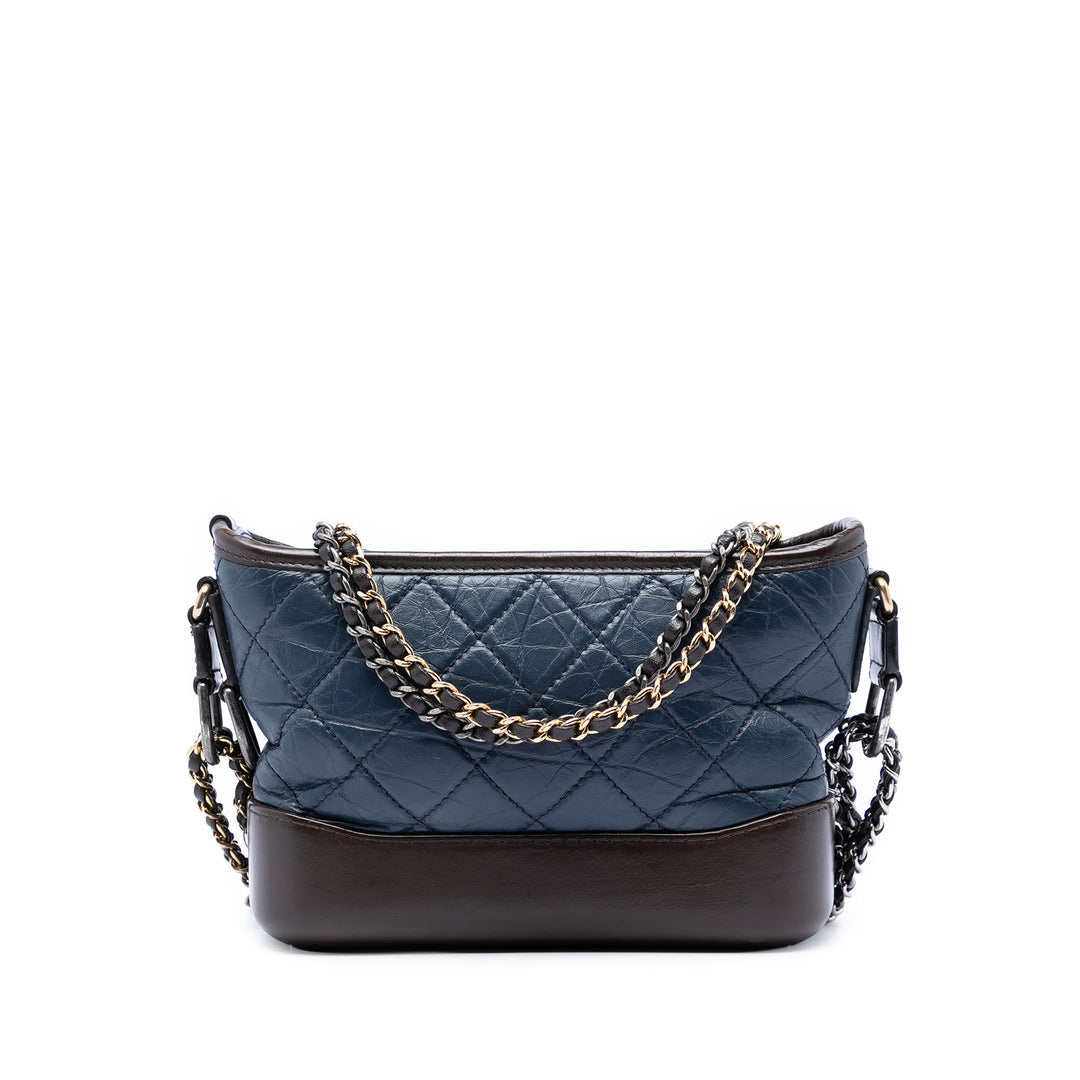 Chanel Small Bicolor vieilli Cuir de veau Gabrielle Sac porté croisé