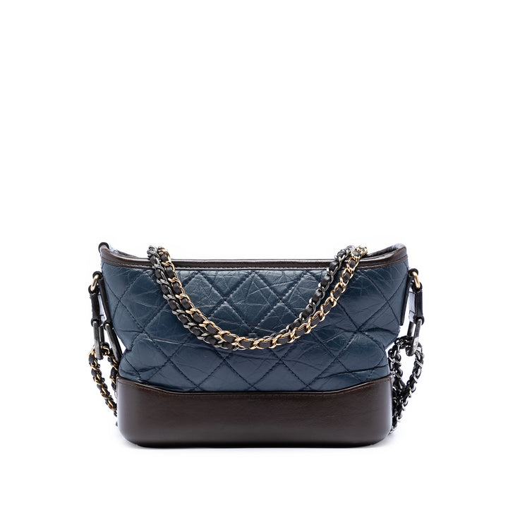 Chanel Small Bicolor vieilli Cuir de veau Gabrielle Sac porté croisé
