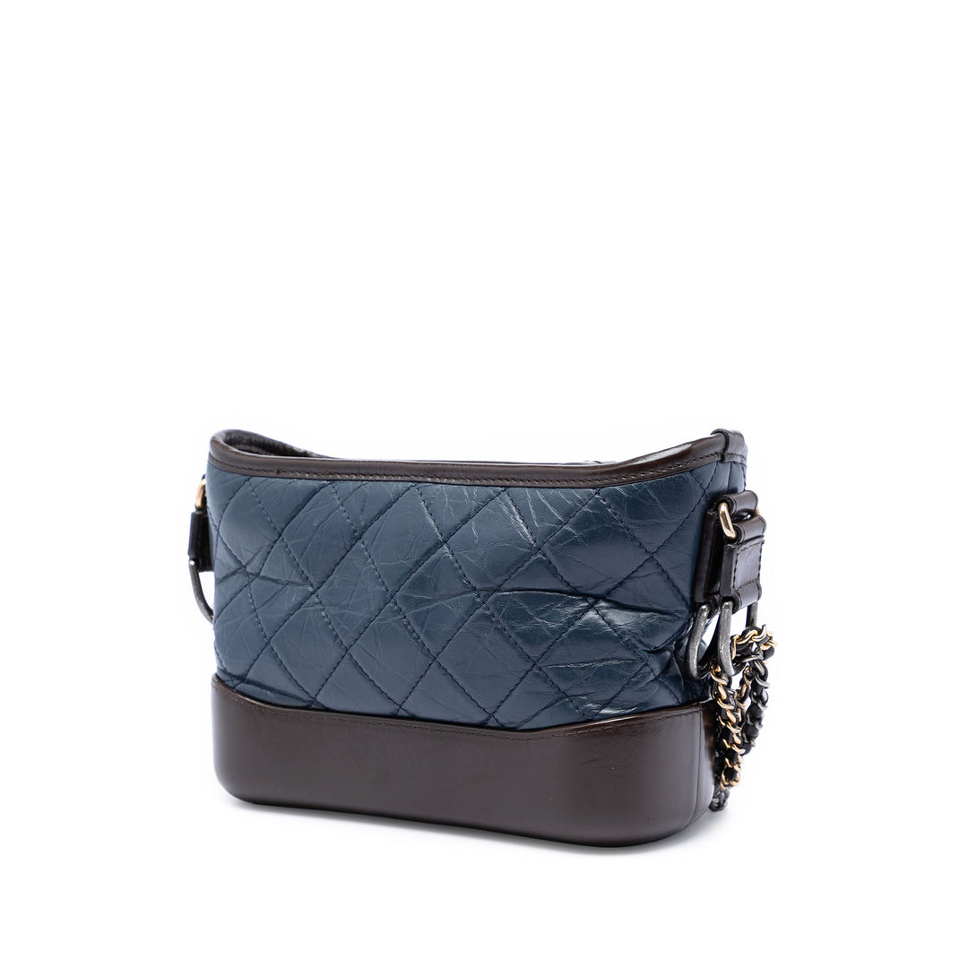 Chanel Small Bicolor vieilli Cuir de veau Gabrielle Sac porté croisé
