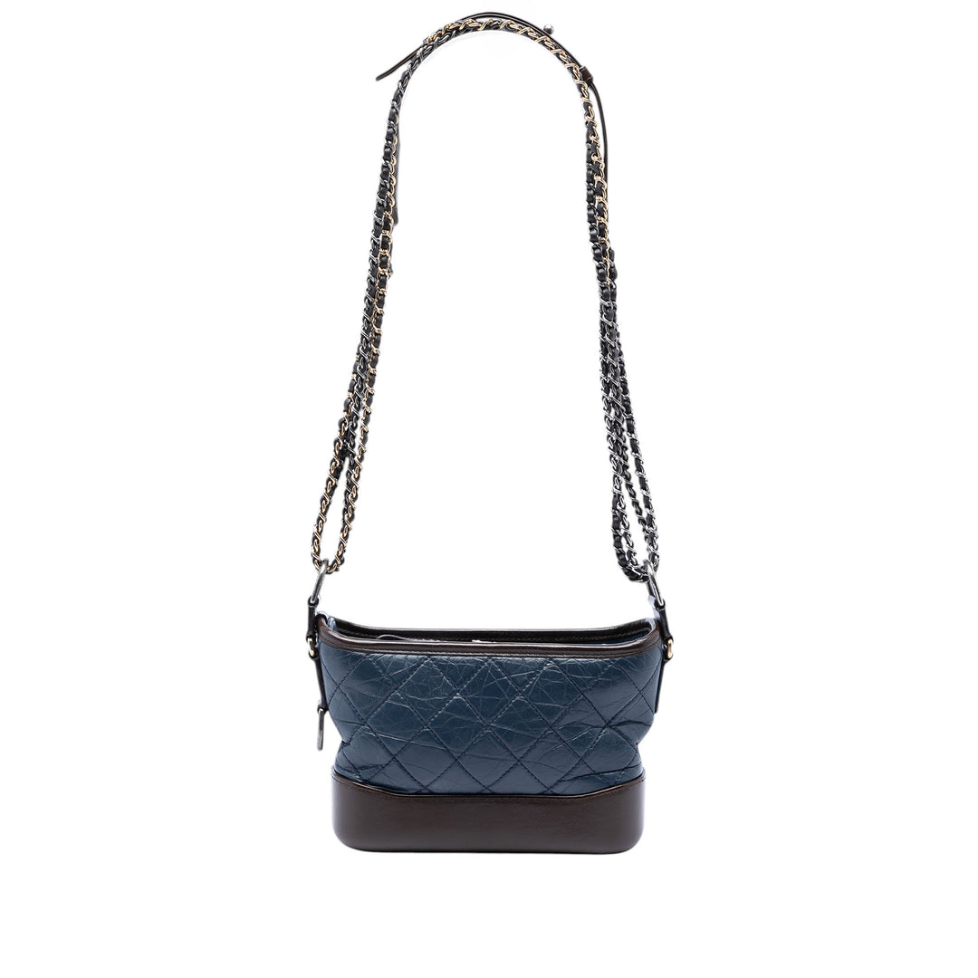 Chanel Small Bicolor vieilli Cuir de veau Gabrielle Sac porté croisé