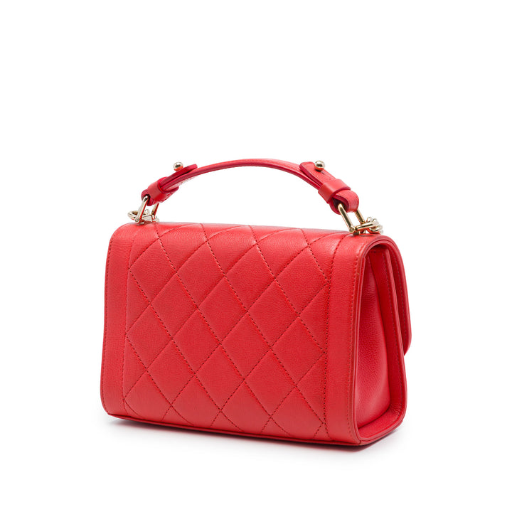 Chanel Small Matelassé Cuir de veau grainé Label Click à rabat