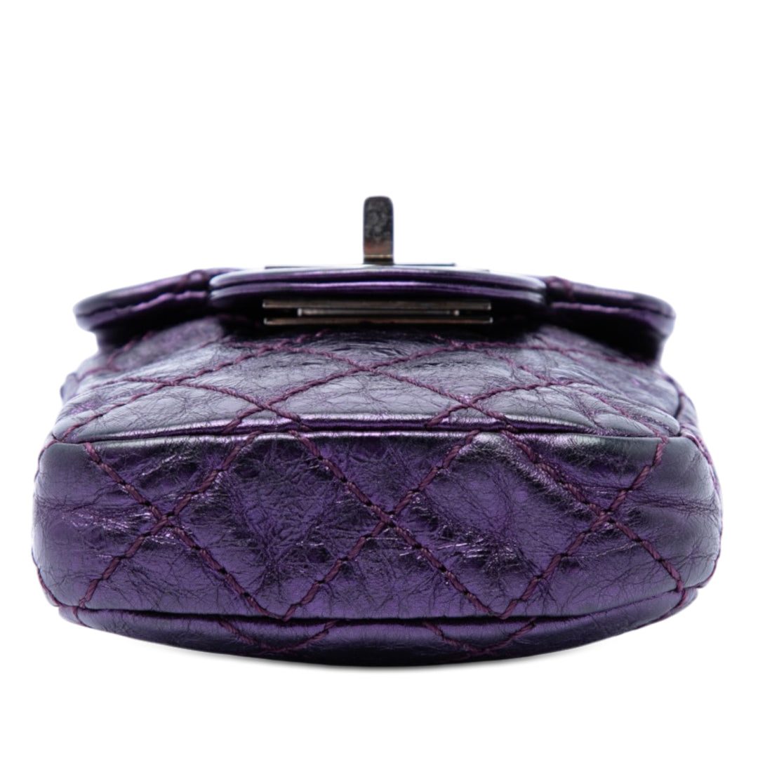 Chanel Matelassé Metallic vieilli Cuir de veau Reissue 2.55 Phone Holder
