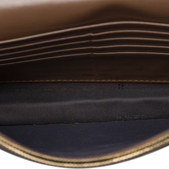 Fendi Zucca embossé F Is Fendi Enveloppe Wallet on Chain Marron
