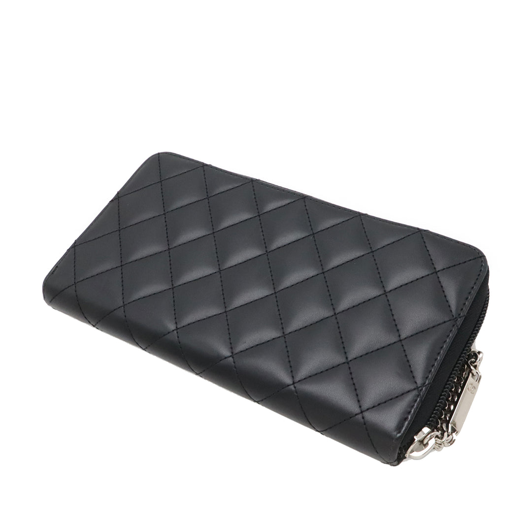 Chanel Matelassé Cuir d'agneau Cambon Ligne Zippy Portefeuille