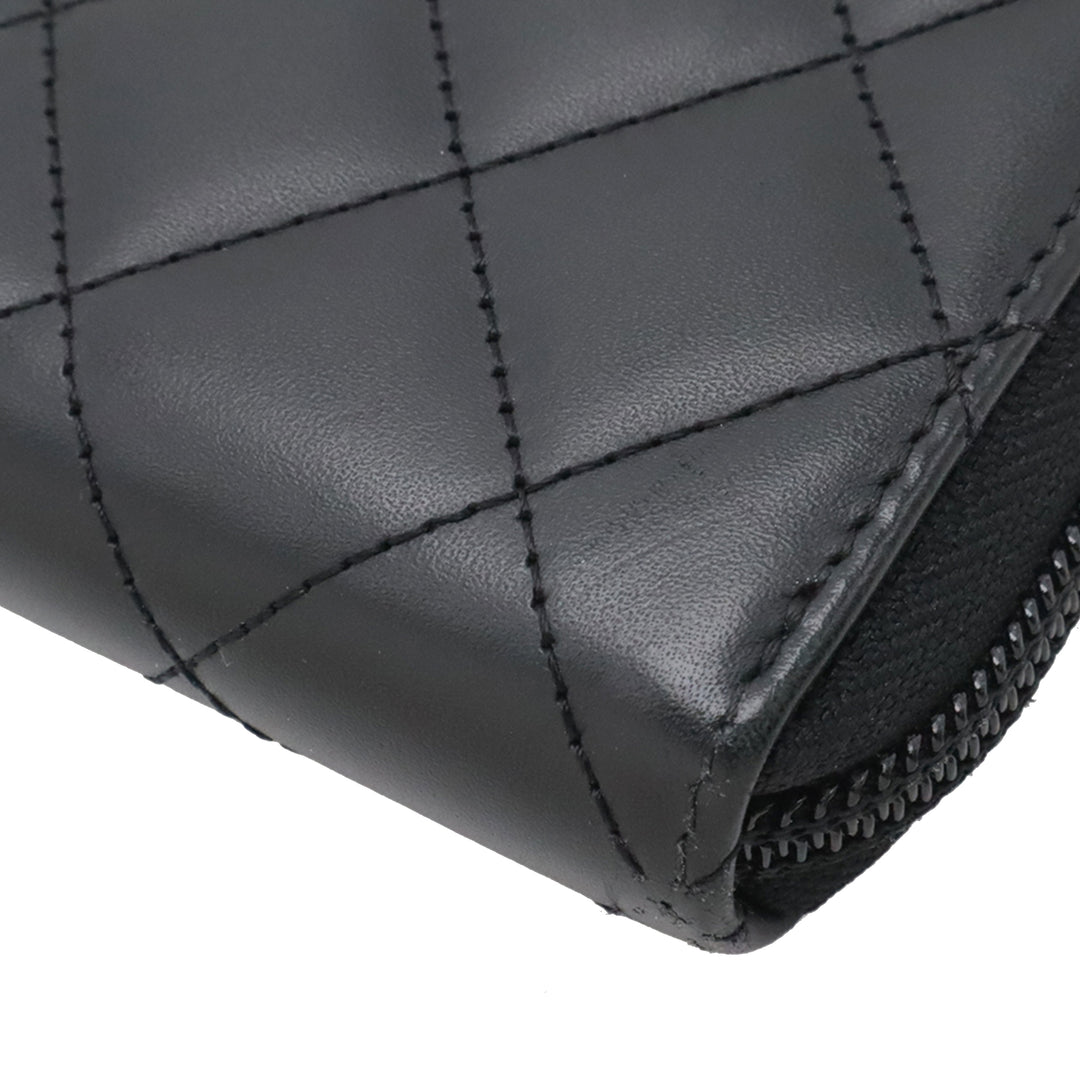 Chanel Matelassé Cuir d'agneau Cambon Ligne Zippy Portefeuille