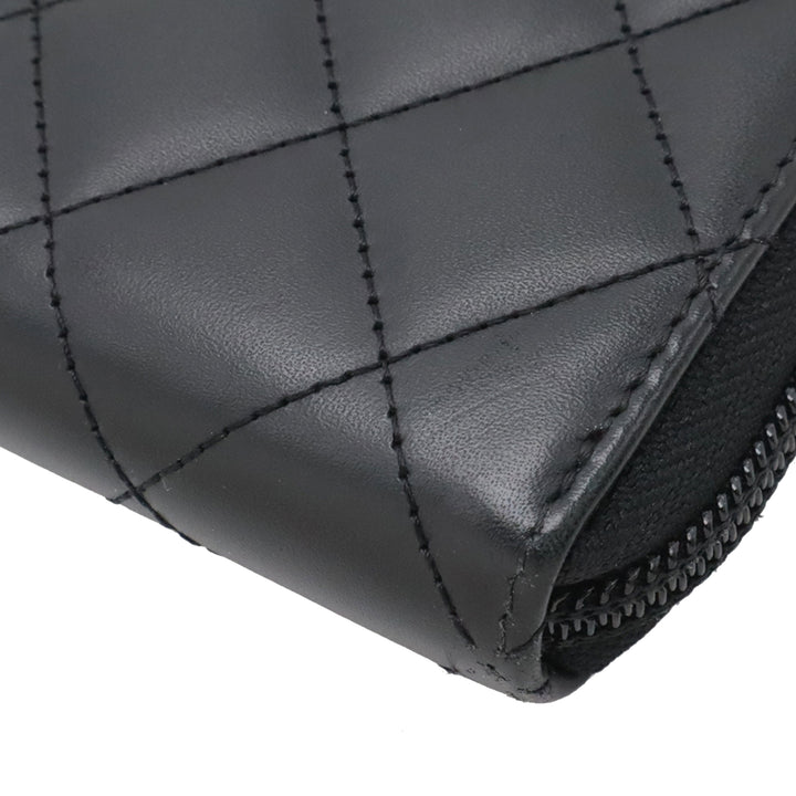 Chanel Matelassé Cuir d'agneau Cambon Ligne Zippy Portefeuille