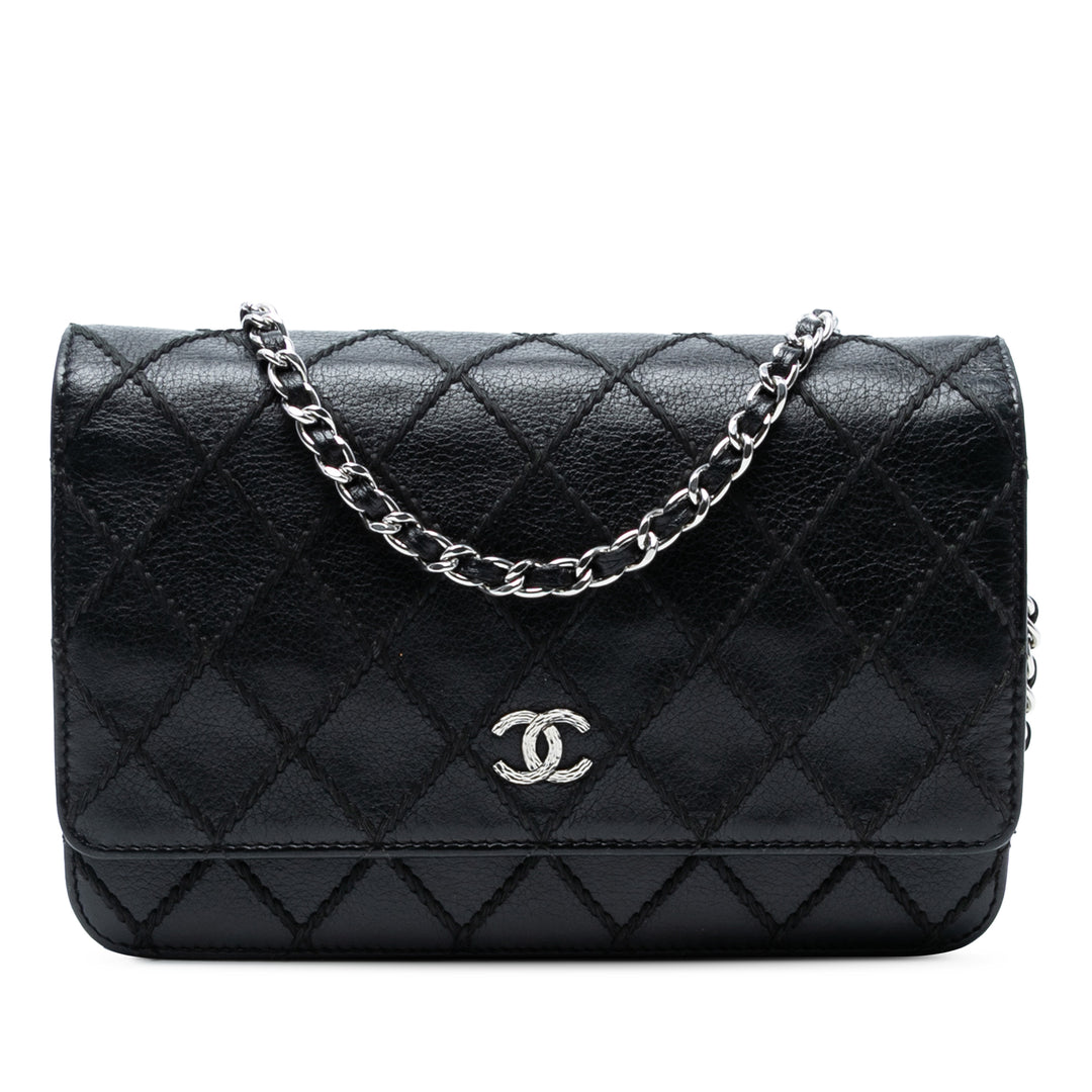 Chanel CC Cuir d’agneau Wild Stitch Wallet on Chain Noir – GABY PARIS Authentique