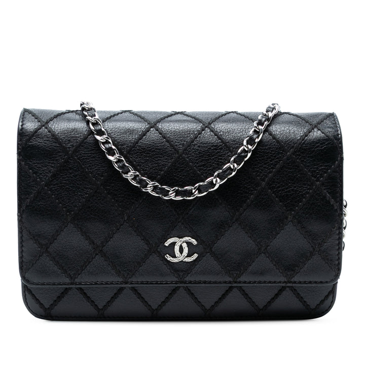 Chanel CC Cuir d’agneau Wild Stitch Wallet on Chain Noir – GABY PARIS Authentique