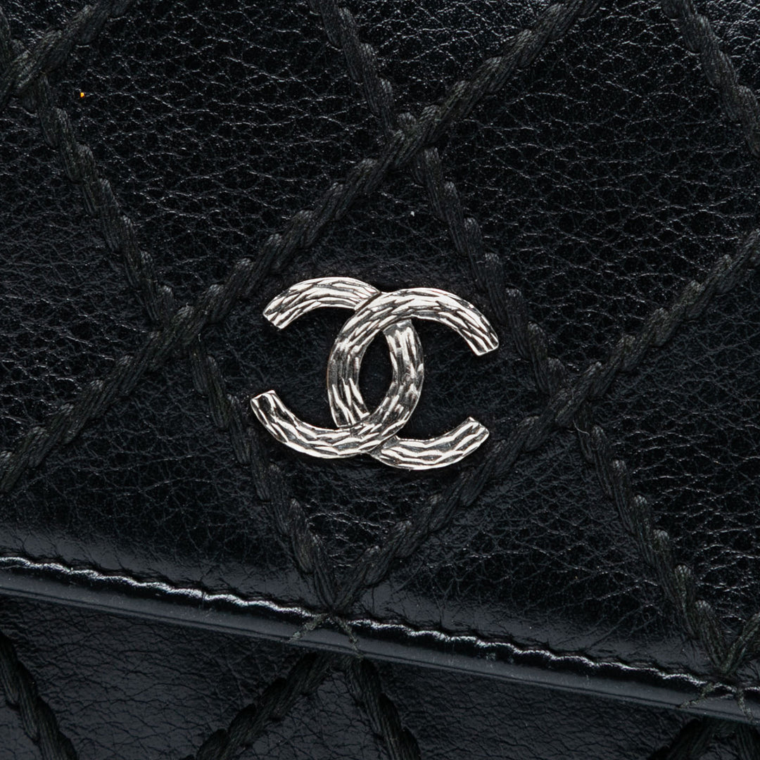 Chanel CC Cuir d’agneau Wild Stitch Wallet on Chain Noir – GABY PARIS Authentique