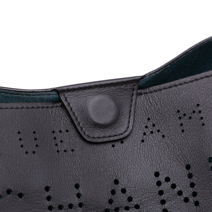 Calfskin and Tweed Small Piercing Light Bucket Bag Black - Gaby Paris