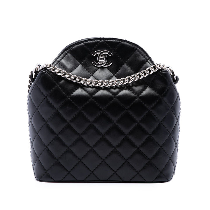 Chanel CC Matelassé Chaîne Sac Cuir d'agneau Noir – vue principale – GABY PARIS