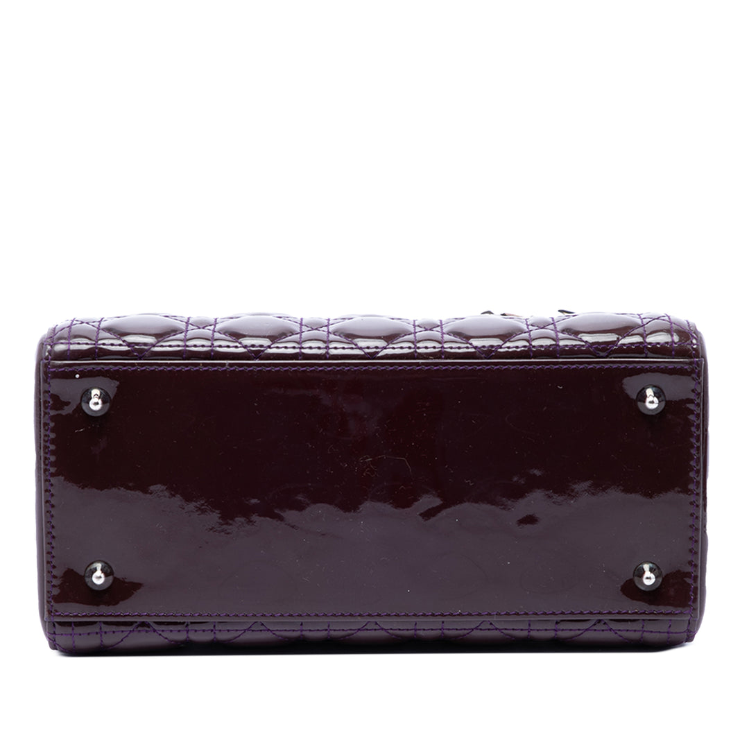Dior Medium Cuir verni Cannage Lady Dior