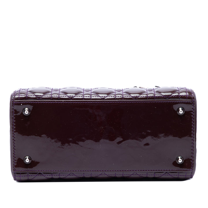 Dior Medium Cuir verni Cannage Lady Dior