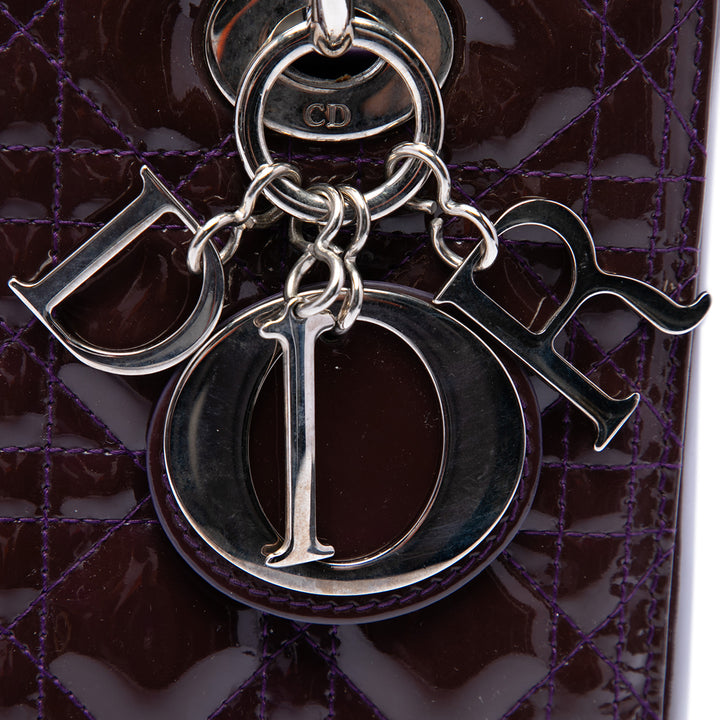 Dior Medium Cuir verni Cannage Lady Dior