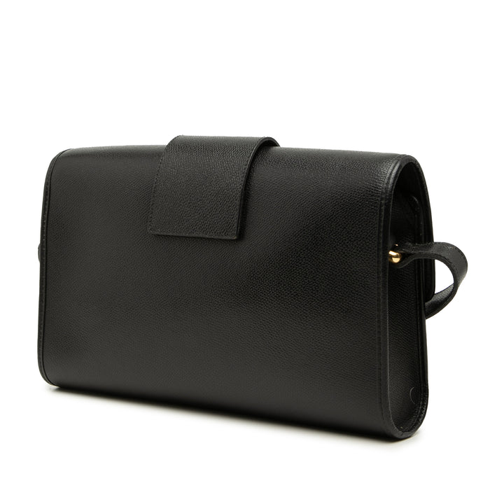 Saint Laurent Cuir de veau grainé à rabat Sac porté croisé