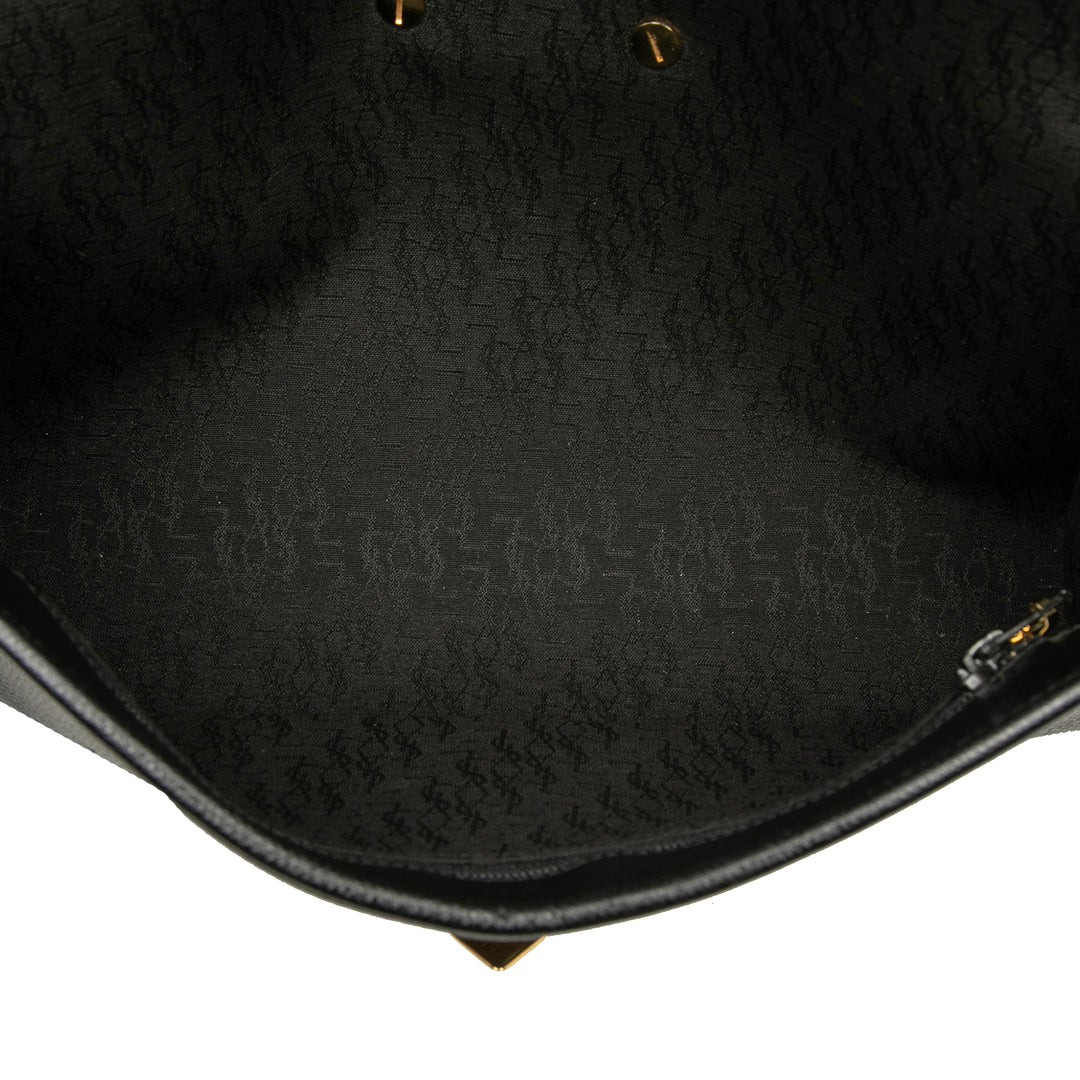 Saint Laurent Cuir de veau grainé à rabat Sac porté croisé