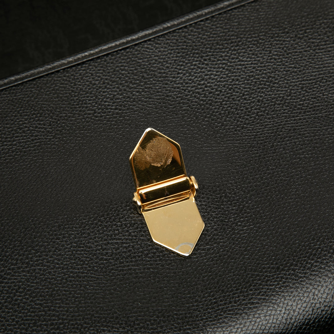 Saint Laurent Cuir de veau grainé à rabat Sac porté croisé