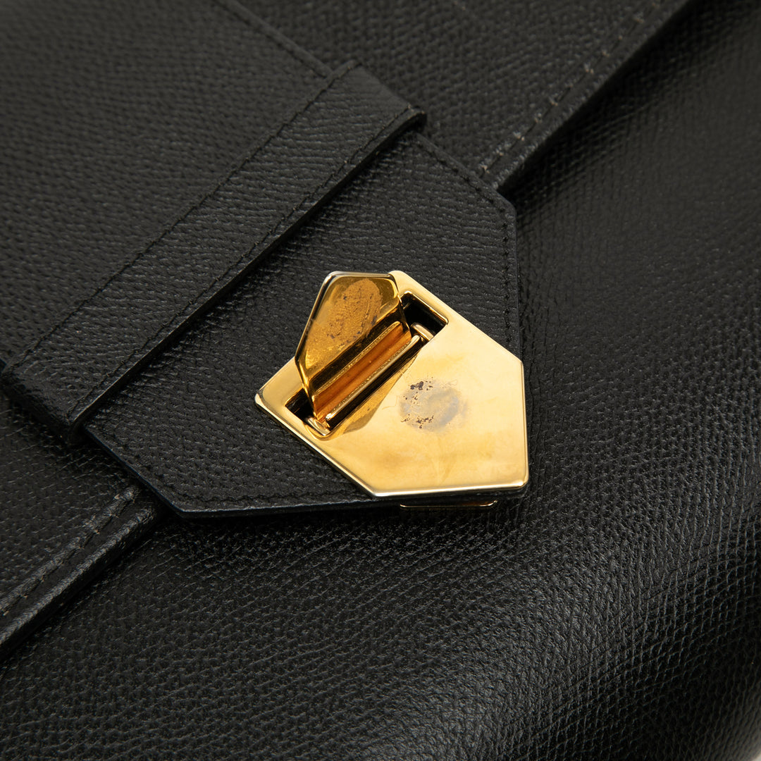 Saint Laurent Cuir de veau grainé à rabat Sac porté croisé