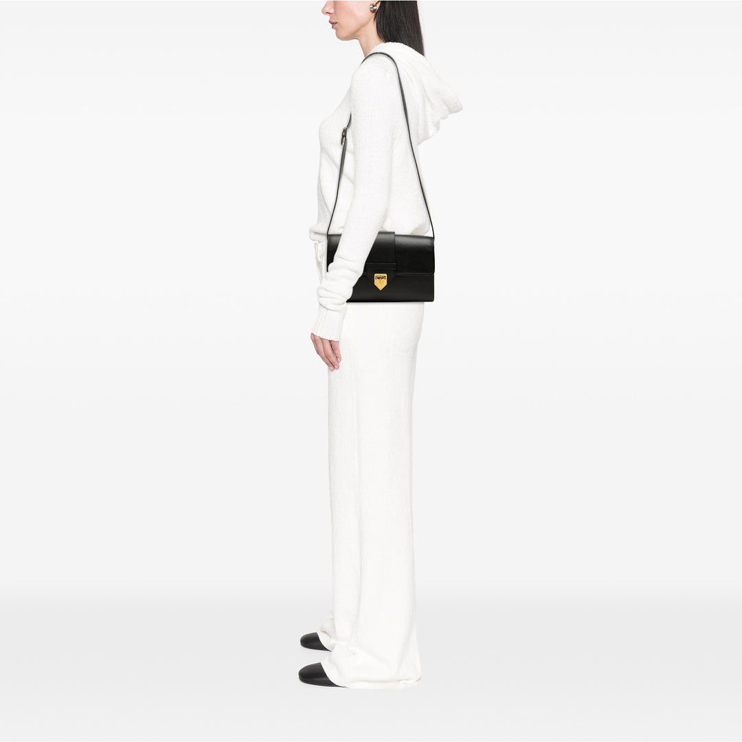 Saint Laurent Cuir de veau grainé à rabat Sac porté croisé