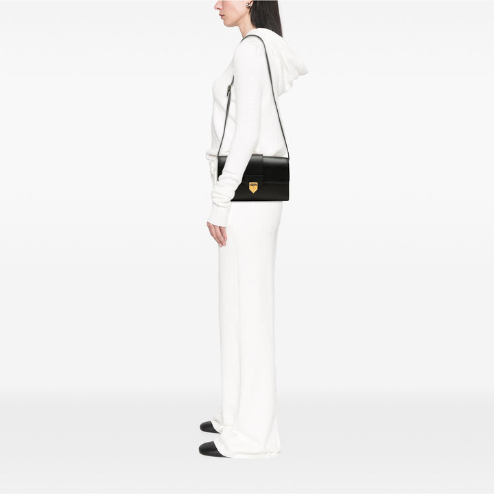 Saint Laurent Cuir de veau grainé à rabat Sac porté croisé