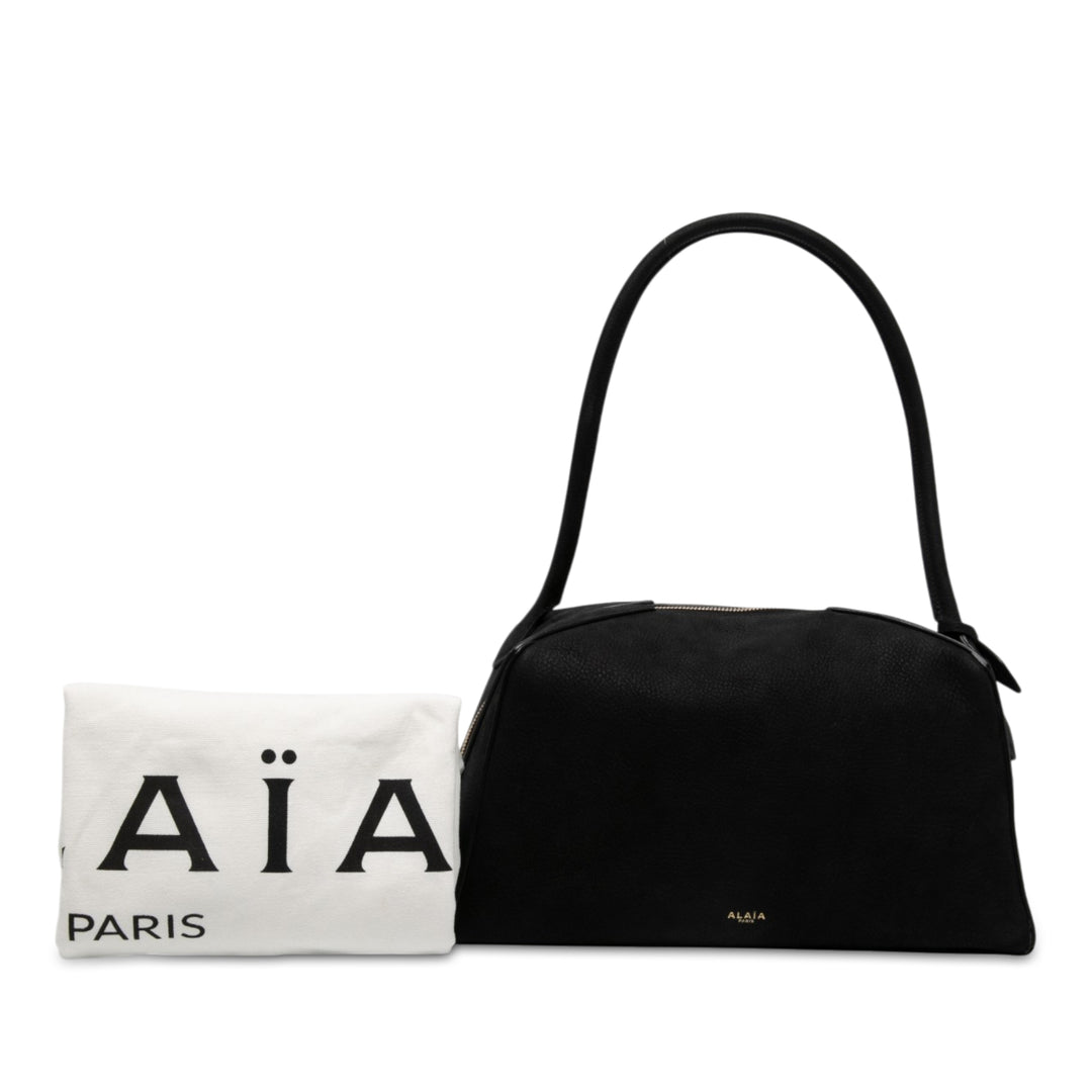 ALAÏA Nubuck Le Bouledogue Sac Noir – vue 6 – GABY PARIS