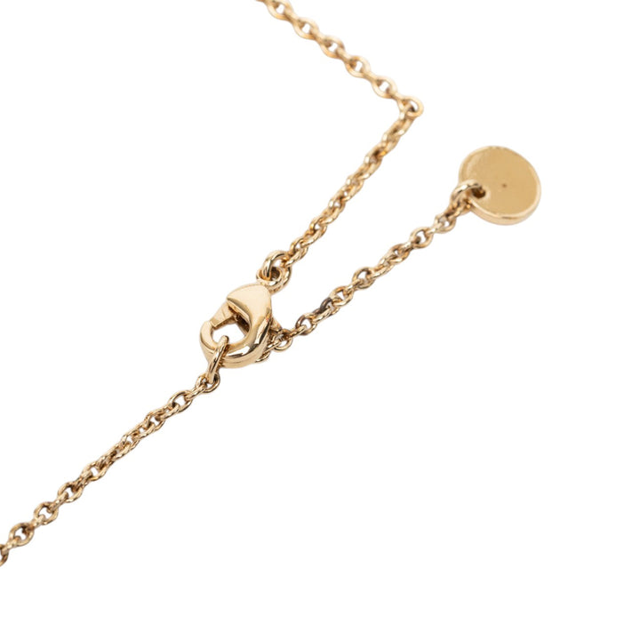 Dior plaqué Strass Orné Perles fantaisie CD Tribal Long Collier Doré
