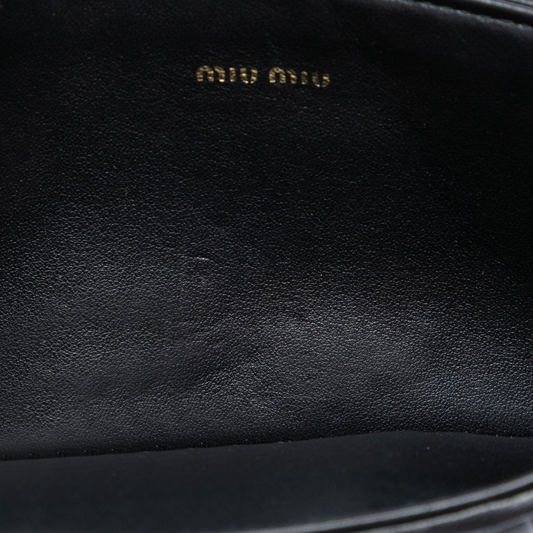 Matelasse Cristal Pochette avec chaîne nappa Noir