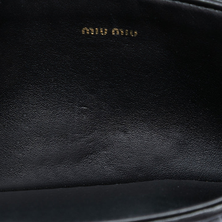 Matelasse Cristal Pochette avec chaîne nappa Noir