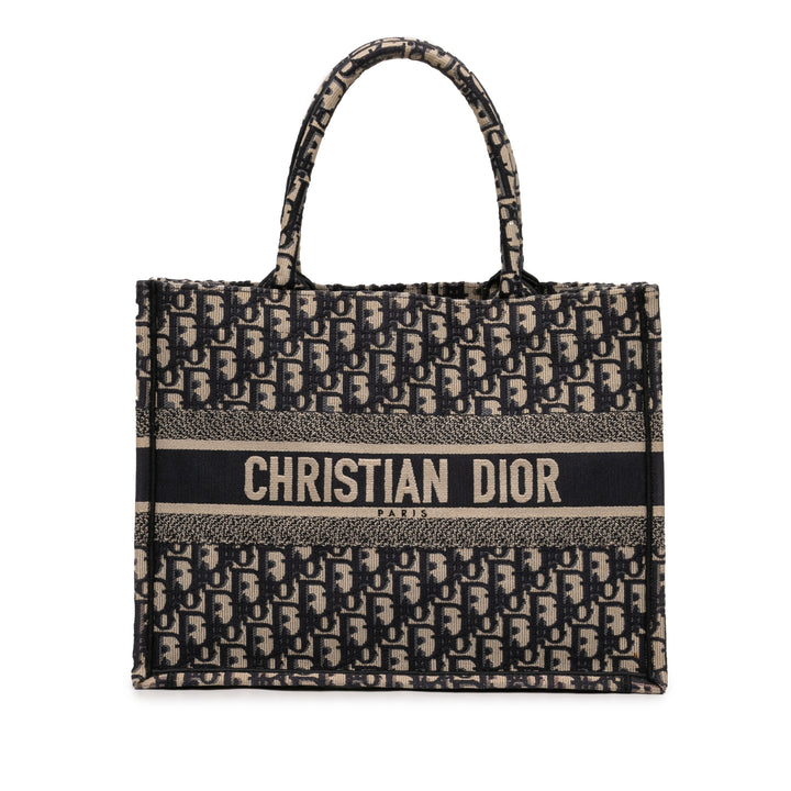 Dior Medium Oblique brodé Toile Book Cabas