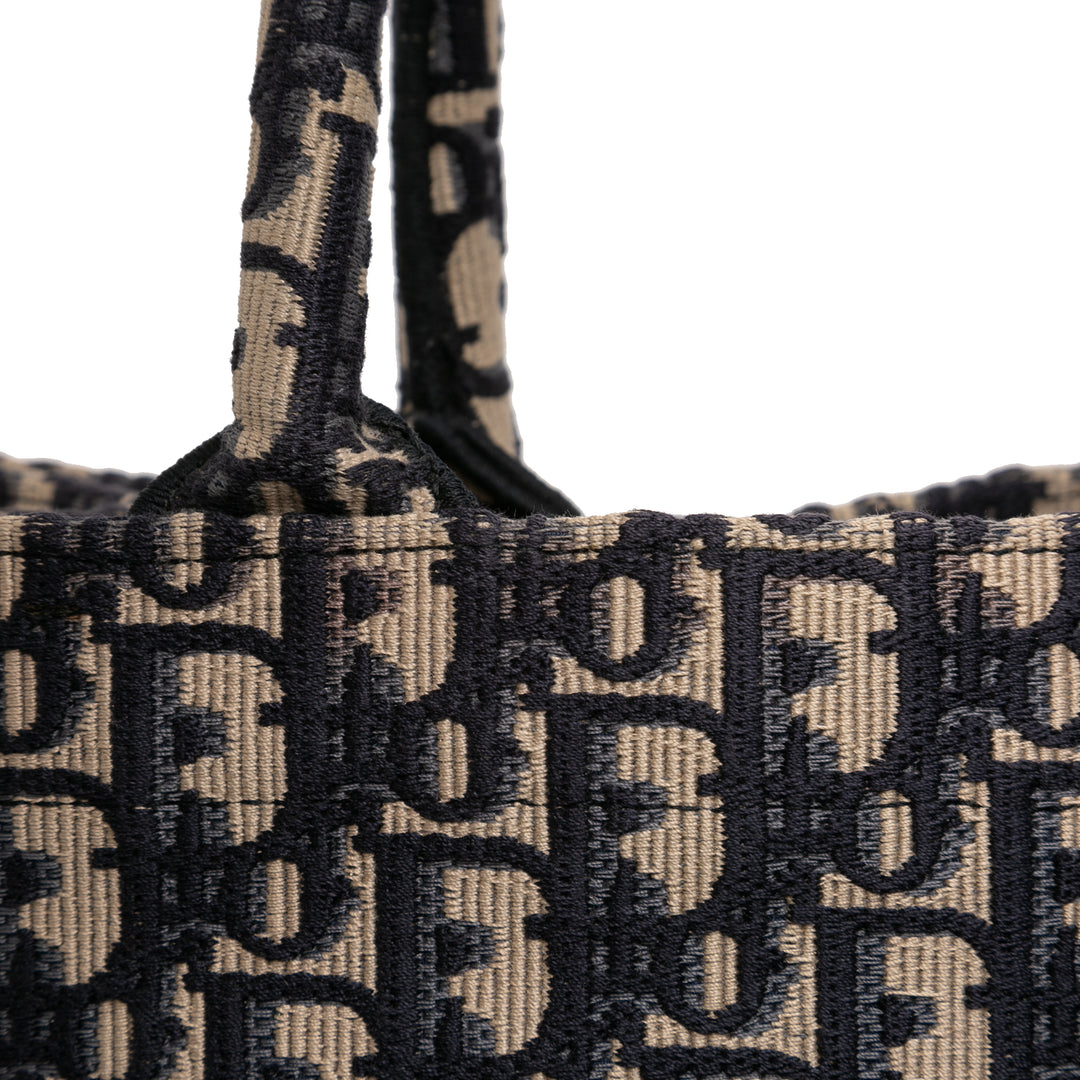 Dior Medium Oblique brodé Toile Book Cabas