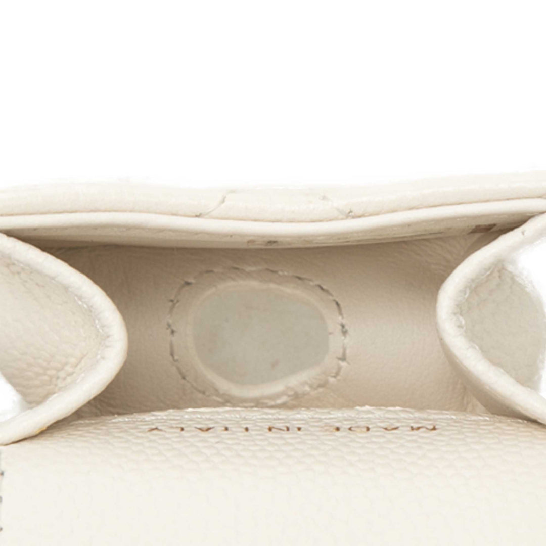 CC Matelassé Étui AirPods Cuir caviar Blanc
