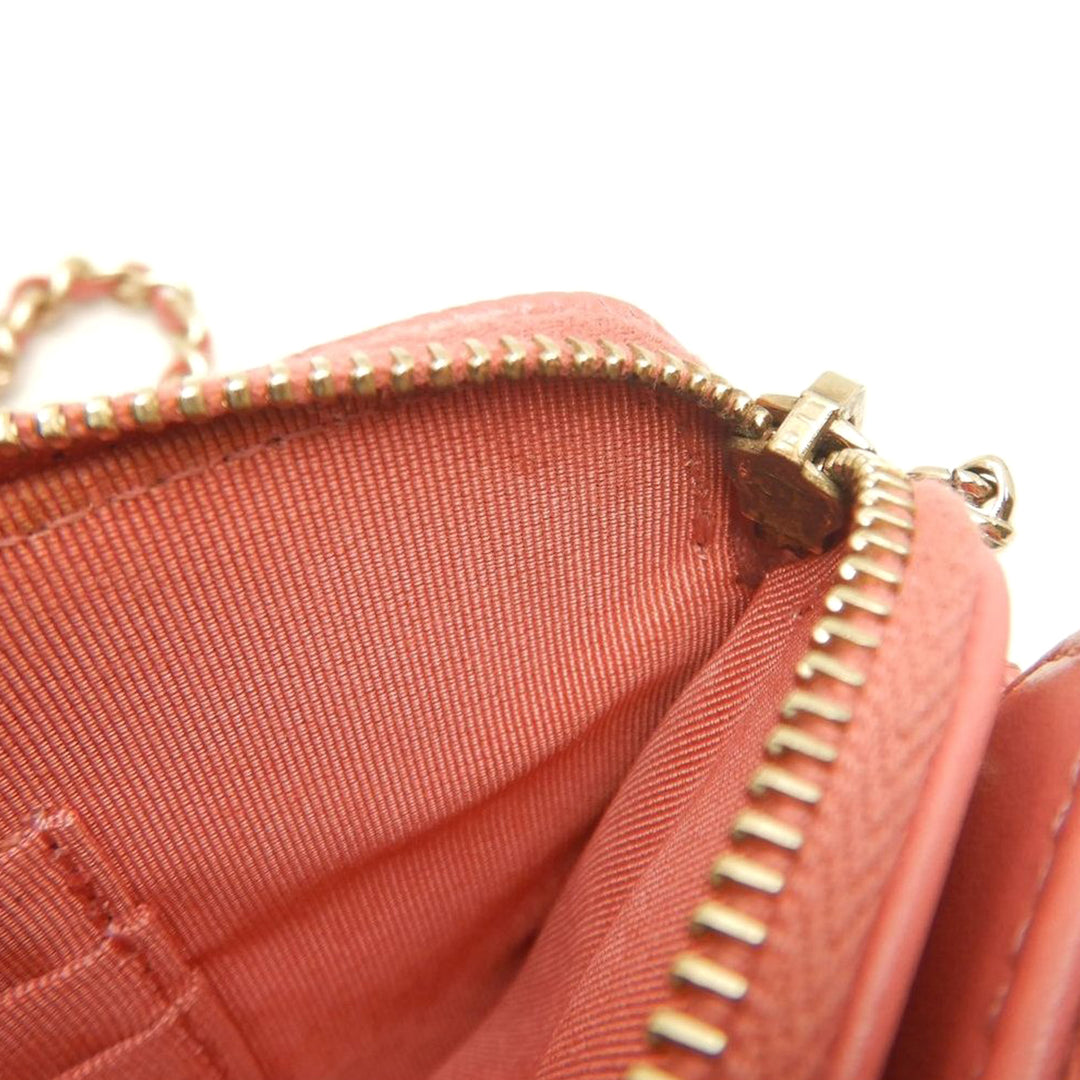 Chanel CC Matelassé Caviar Double Zip Pochette avec chaîne