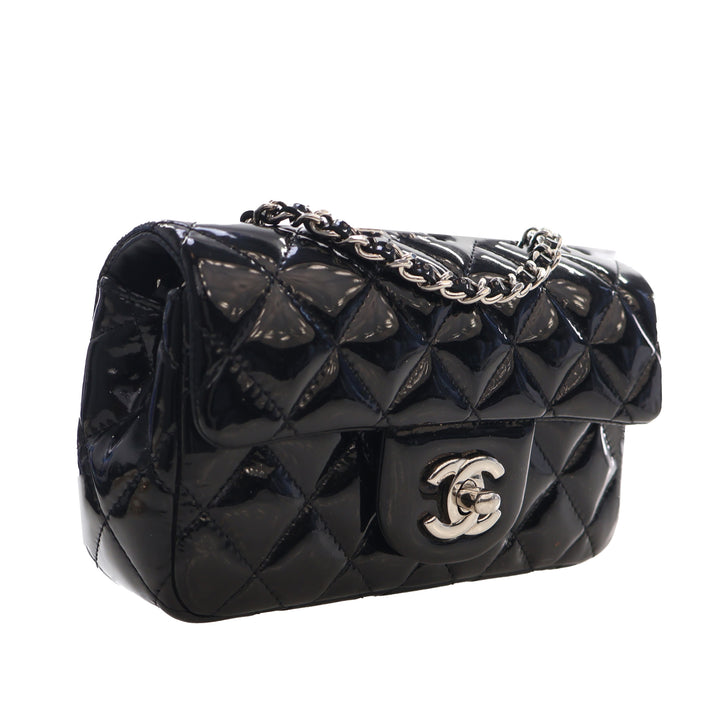 Chanel Extra Mini Rectangular Classic Cuir verni Simple rabat