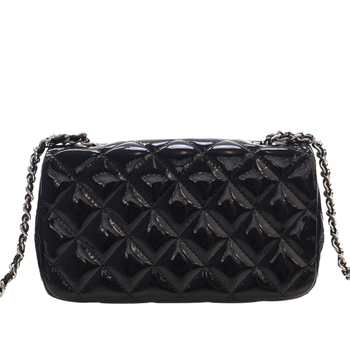 Chanel Extra Mini Rectangular Classic Cuir verni Simple rabat