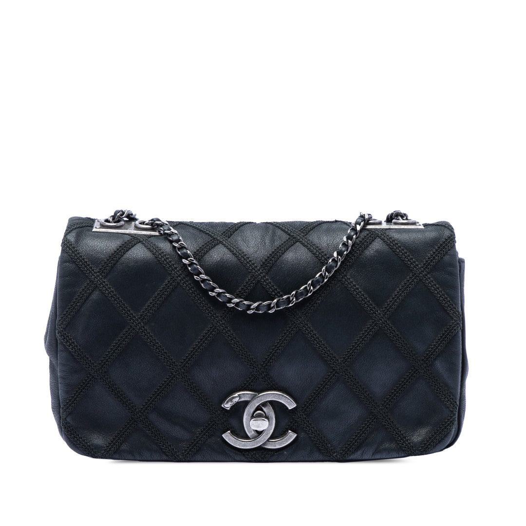 Chanel Irisé Diamond Stitch Chaîne à rabat Petit Cuir de veau