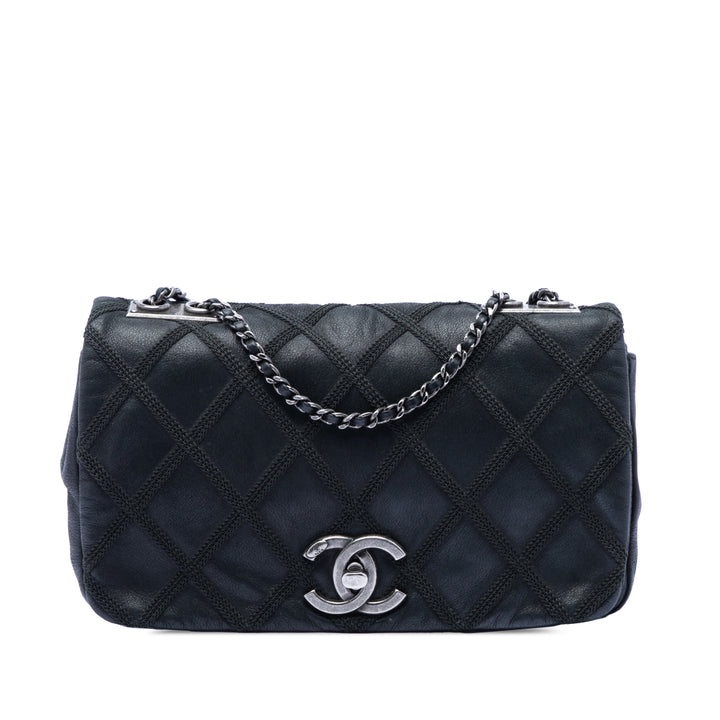 Chanel Irisé Diamond Stitch Chaîne à rabat Petit Cuir de veau