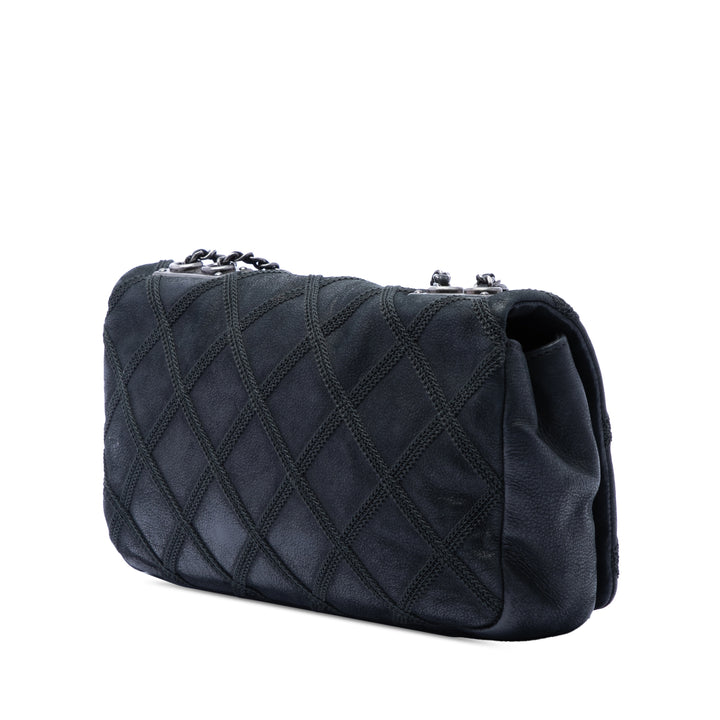 Chanel Irisé Diamond Stitch Chaîne à rabat Petit Cuir de veau