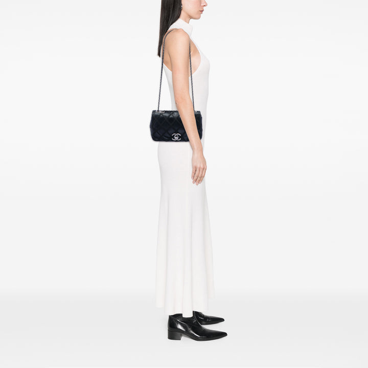 Chanel Irisé Diamond Stitch Chaîne à rabat Petit Cuir de veau