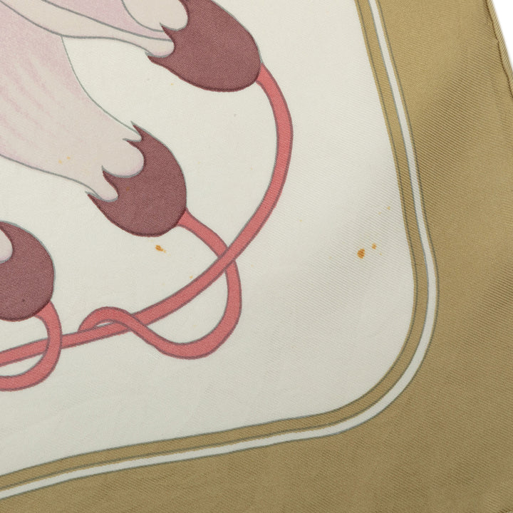 Hermès Flora Graeca Foulard 90 Blanc – vue 4 – GABY PARIS