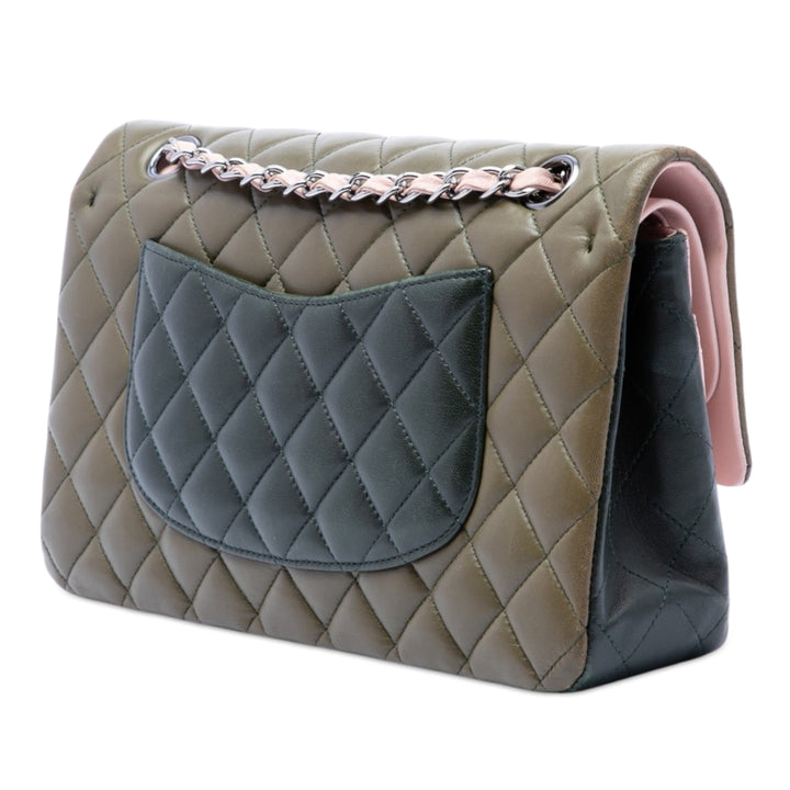 Chanel Medium Classic Tricolor Cuir d’agneau Double rabat