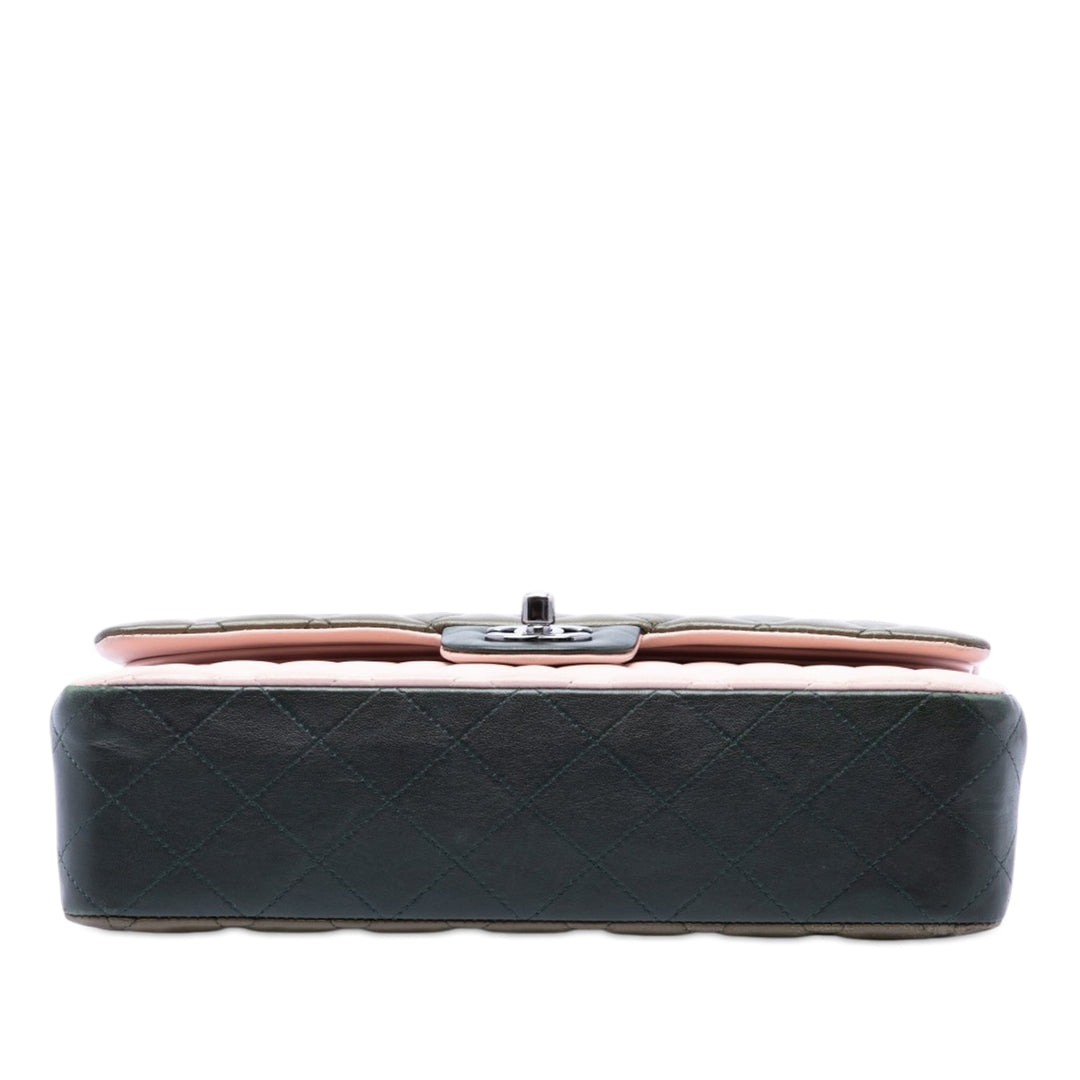 Chanel Medium Classic Tricolor Cuir d’agneau Double rabat