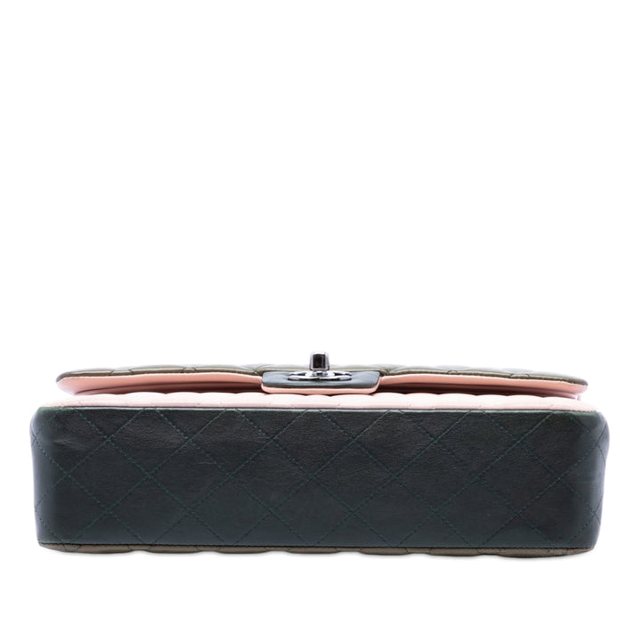 Chanel Medium Classic Tricolor Cuir d’agneau Double rabat