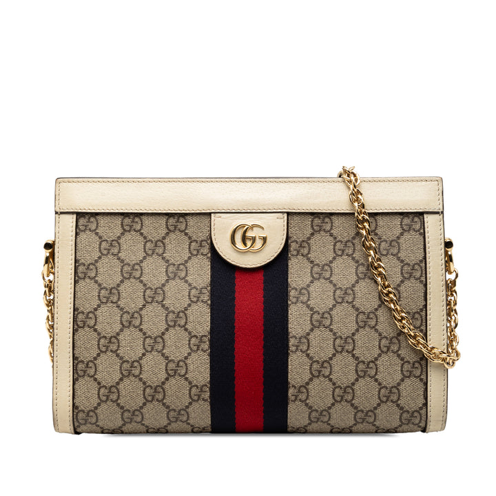 Gucci Small GG Supreme Web Ophidia Chain Sac porté croisé